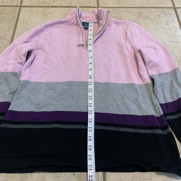 Karen Scott Colorblock Quarter-Zip Sweater Size PM - Picture 5 of 5